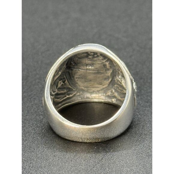 New Condition Sterling Silver Heavy Scorpion Eagle Gents Ring Size 10.00 - Picture 5 of 9